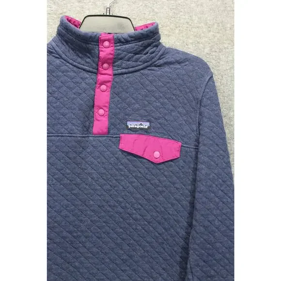 Patagonia Blue and Pink Quilted Women's Sweater - Picture 3 of 5